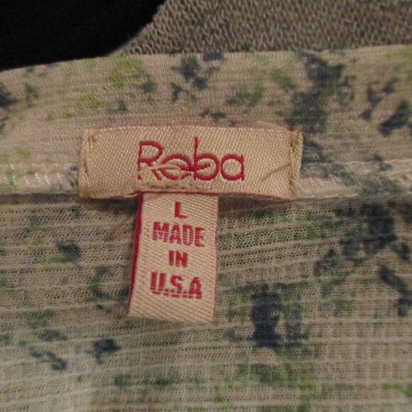 Reba Embellished/Sequined Multi-Colored Print Blouse w/Trumpet Sleeves Sz. L - Picture 7 of 7